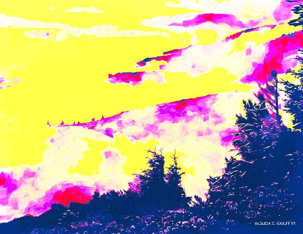 image of landscape in watercolore effect.